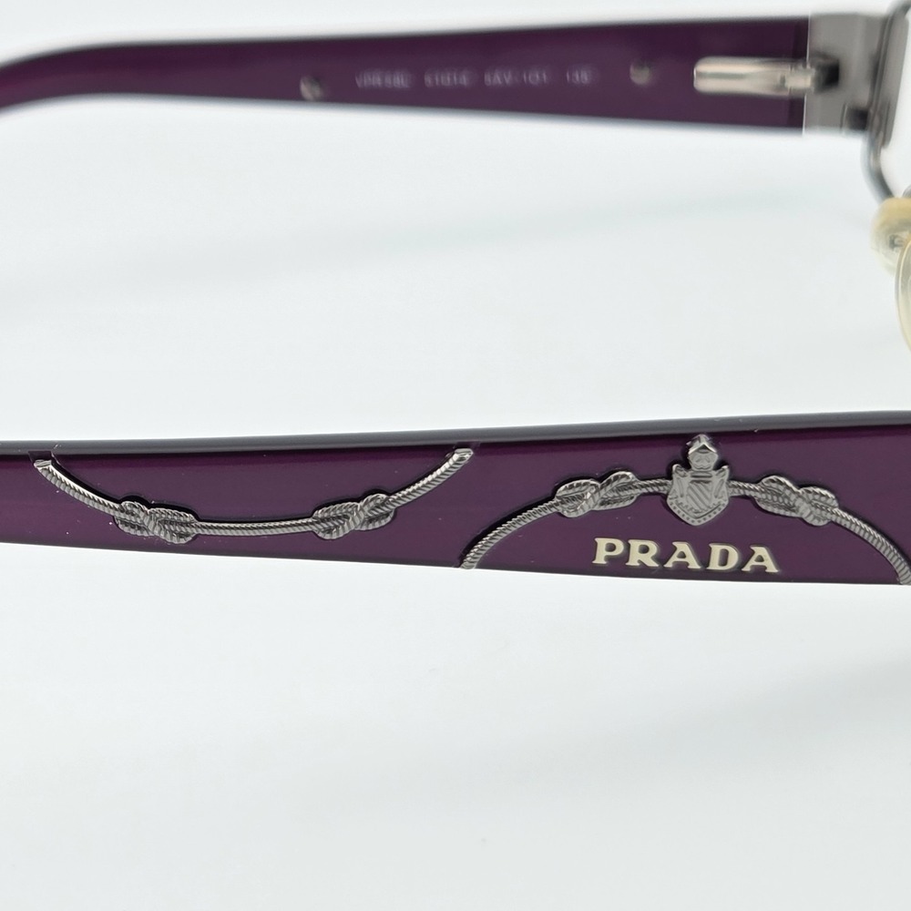 Prada VPR 58L Eyeglasses - FRAME ONLY - 5AV-1O1 Gunmetal Plum Italy 51-14-135 - Picture 11 of 16